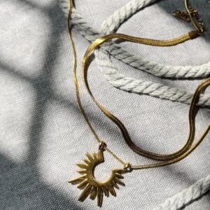 Sunrise double layer necklace